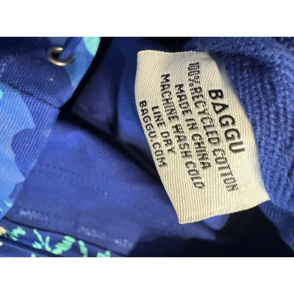 Baggu Night Mountain‎ Blue Camo Drawstring Canvas Backpack